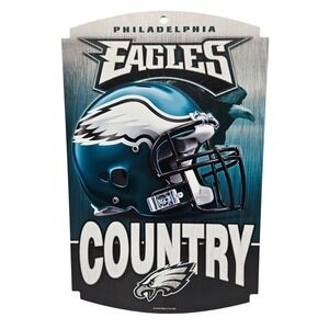 WinCraft Philadelphia Eagles Country NFL Wall Sign 11x17 Wood Hardboard Decor